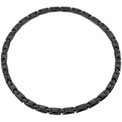 N+NITROLUBE Titanium Magnetic Black Necklace for Men Women Healing Necklaces Neck Therapy Magnetic Jewelry Gift (Black, 18.5 inches)