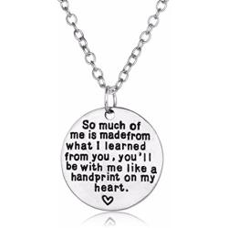 LKXHarleya Round Pendant Teacher Necklace Personalized Engraved Charm Jewelry Graduation Appreciation Gift for Women