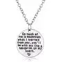 LKXHarleya Round Pendant Teacher Necklace Personalized Engraved Charm Jewelry Graduation Appreciation Gift for Women
