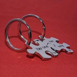 omodofo Jigsaw Puzzle Piece Keychains Set of 2 Gay Boyfriend Couples Jewelry LGBT Lesbian Girlfriend Anniversary Valentines Day Wedding Gifts