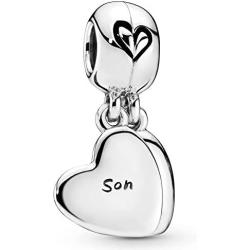 Pandora Jewelry Mother and Son Heart Split Dangle Sterling Silver Charm