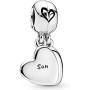 Pandora Jewelry Mother and Son Heart Split Dangle Sterling Silver Charm