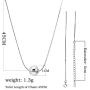 CISHOP Sterling Silver Ball Necklace Simple Polished Dot Pendant Necklace for Women