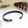 RENYILIN Black Religious Prayer Bracelet Christian Cross Cuff Baptism Faith Biblical Scripture Inspired Cuff Jewelry