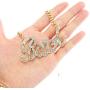 Q&Q Fashion Celebrity Urban Big Bling Bitch Necklace Word Crystal Pave Rhinestone Chunky Chain Best Friend Friendship Jewelry BFF Gift