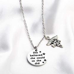 Medical Assistant Necklace She Believed She Could Nurse Graduation Inspirational Jewelry Gifts