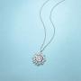FANCIME White Gold Plated 925 Sterling Silver Blue/White CZ Cubic Zirconia Snowflake Pendant Necklace Stud Drop Dangle Earrings Set Gift For Women