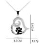 AILUOR Dog Paw Necklace, Cute Puppy Paw Print Forever Love Heart Pendant Always in My Heart Footprint Necklace Memorial Jewelry for Dog Lovers - Live & Love & Rescue