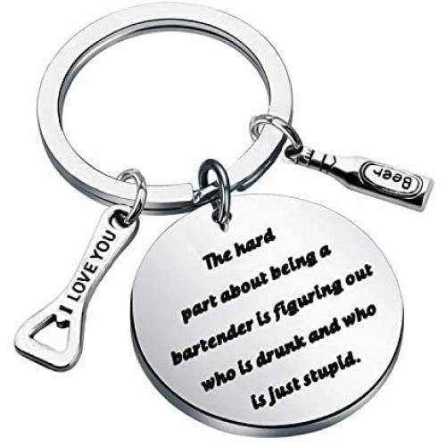 AKTAP Bartender Gift Funny Bartender Keychain Mixologist Gift for Women Men BFF Women Jewelry Waitress Gift 