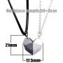 soulglass 4Pcs Magnetic Couples Bracelet Necklace Magnet Matching His and Hers Promise Love Heart Pendant Necklace Bracelet for Couples Long Distance Relationship Custom Name ID Couple Jewelry Set