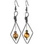 Nupuyai Crystal Stone Beads Dangle Earrings for Women, Handmade Wire Wrapped Rhombus Geometric Healing Jewelry for Reiki Nupuyai Crystal Stone Beads Dangle Earrings for Women, Handmade Wire Wrapped Rhombus Geometric Healing Jewelry for Reiki