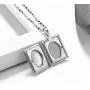 HSJack Women Girls Locket Necklaces Square Book Shape 2 Slot Photo Frame Pendant Necklace Jewelry