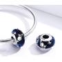 GDDX Sterling Silver Flowers Snowflake Rose Flower Star Starry Sky Pendant fit Bracelet Charm Glass Beads fits for European Bracelets and Necklace