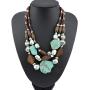 Bocar Personalized Layered Strands Turquoise Statement Chunky Necklace for Women Gifts