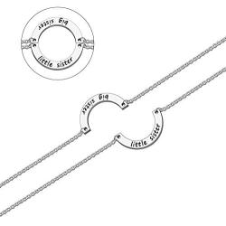 Detailed Sister Necklace Set for 2 3 Women Circle Jewelry BFF Sorority Gift