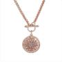 My Prime Gifts Snap Jewelry Rose Gold Toggle Rhinestone Halo Necklace 28'' Holds 18-20mm Snaps