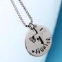 MAOFAED Semicolon Charm Necklace Hand Stamped Semicolon Cross Pendant Charms  Jewelry Gift for Her