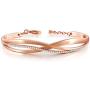 QLEESI Cuff Bangle Bracelets for Women Birthday, Adjustable Rose Gold Bangle Personalized Inspirational Jewelry for Teen Girls Sister, Gift for Valentines Day