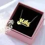 YINSHIFU Name Necklace Personalized Name Plate Pendant Necklace with Heart in 18K Gold Plated YINSHIFU Name Necklace Personalized Name Plate Pendant Necklace with Heart in 18K Gold Plated