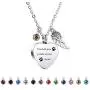 VIBOOS Heart Angel Wing Pendant Urn Necklace Birthstones for Men Women Boys Girls Dog Cat Pet Stainless Steel Ashes Necklace Memorial Keepsake Cremation Funnel Kit Jewelry VIBOOS Heart Angel Wing Pendant Urn Necklace Birthstones for Men Women Boys Girls Dog Cat Pet Stainless Steel Ashes Necklace Memorial Keepsake Cremation Funnel Kit Jewelry