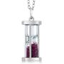 Gem Stone King 925 Sterling Silver Ruby Dust Hourglass Pendant Necklace For Women (0.75 Cttw with 18 Inch Silver Chain)