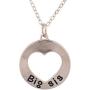 Lux Accessories Sista Sister Big Sis Lil Heart Charm Pendant Necklace Set 2PC