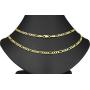 Nuragold 10k Yellow Gold 4mm Figaro Chain Link Pendant Necklace, Mens Womens Lobster Lock 16'' 18'' 20'' 22'' 24'' 26'' 28'' 30''