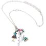 NEWEI Cute Enamel Alloy Tailor Tools Sewing Machine Scissors Pendant Necklace Collar Chain Fashion Jewelry for Women Girls Gift