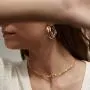 EASYSO 14K Gold Plated Hoop Earrings, Lightweight Chunky Open Hoops Hypoallergenic Earrings for Women Sensitive Ears, Silver Post Split Huggie Earrings for Teen Girls Valentines Day