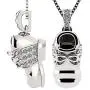 Birthstone Baby Shoe Necklace Pendant w/Swarovski Zirconia - Gold Plated Silver or Solid Gold
