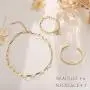 iF YOU Gold Chain Bracelet and Choker Necklace Sets for Women Girls 14K Gold Plated Bangle Adjustable Figaro Paperclip Link Bracelet Jewelry