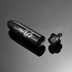 HooAMI Bullet Pendant Necklace Stainless Steel Cremation Urn Ash Memorial Keepsake Jewelry for Men