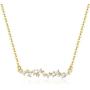 Blossom & Hue Dainty Cubic Zirconia Cluster Necklace | Pretty Baguette CZ Bar on Delicate Chain | Rhodium Plated Minimalist Jewelry | Gift for Her | Cz Bridal Party Gfit