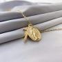 Avanlin Vintage Virgin Mary Necklace Gold Cross Pendant Necklaces Chain Charm Jewelry for Women and Girls