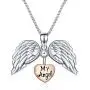Sterling Silver Heart Angel Wings Locket My Angel Necklace Guardian Angel Jewelry Gifts for Women