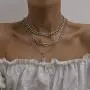 Chargances Chunky Chain Collar Choker for Women and Girls Necklace for Women and Girls Diamond Lock Pendant Multi Layer Chain Necklace Ladies Party Jewelry(Silver)