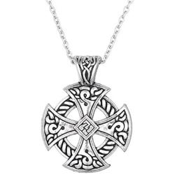 Ztuo Vintage Sun Cross Irish Celtic Knot Pattern Pendant Necklace for Women Men Jewelry