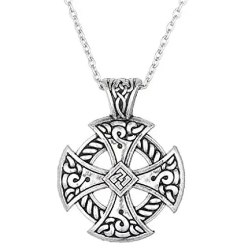 Ztuo Vintage Sun Cross Irish Celtic Knot Pattern Pendant Necklace for Women Men Jewelry Ztuo Vintage Sun Cross Irish Celtic Knot Pattern Pendant Necklace for Women Men Jewelry