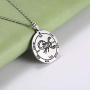 VASSAGO Stainless Steel Key of Solomon Seal Fifth Pentacle of Mars Pendant Necklace Talisman Engraved Round Charm Amulet Necklaces Jewelry for Men Women Teens