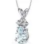 14 Karat White Gold Pear Shape 0.50 Carats Aquamarine Diamond Pendant 14 Karat White Gold Pear Shape 0.50 Carats Aquamarine Diamond Pendant