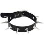 Punk Rock Gothic Black Rivet Leather Spiked Necklace Neckband Choker Adjustable