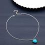 Jovono Blue Turquoise Pendant Necklaces Dainty Necklace Chain Jewelry for Women and Girls (Silver)