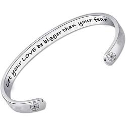 QUANTHOR Inspirational Bracelets for Women, Secret Message Love Bracelet, Jewelry for Women, Cuff Bangle, Friendship Gifts for Women to Inspire Them by QuanThor