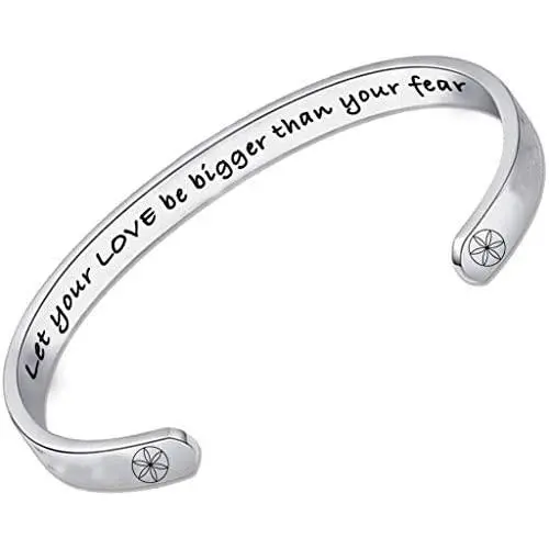 QUANTHOR Inspirational Bracelets for Women, Secret Message Love Bracelet, Jewelry for Women, Cuff Bangle, Friendship Gifts for Women to Inspire Them by QuanThor