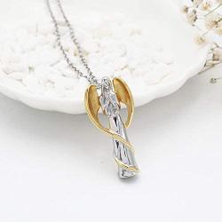 Angel Wing Fairy Cremation Jewelry for Ashes Stainless Steel Hold Loved Ones Ash Keepsake Memorial Urn Necklace