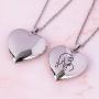 Fanery Sue Personalized Heart Locket Necklace That Holds Pictures Memory Photo Lockets Custom Any Photo Text&Symbols