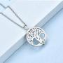 JO WISDOM Women Necklace,925 Sterling Silver Tree of Life Yggdrasil Pendant Necklace with AAA Cubic Zirconia