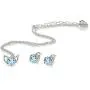 Sterling Silver Genuine, Created or Simulated Gemstone Round Solitaire Choker Necklace and Stud Earrings Set Sterling Silver Genuine, Created or Simulated Gemstone Round Solitaire Choker Necklace and Stud Earrings Set