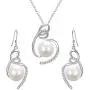 BriLove Women 925 Sterling Silver CZ AAA Freshwater Cultured Pearl Necklace Earrings Set BriLove Women 925 Sterling Silver CZ AAA Freshwater Cultured Pearl Necklace Earrings Set