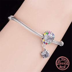 Annmors Disney Up House Charm Travel Charm fits Pandora Charms Bracelets for Woman-925 Sterling Silver Dangle Pendant Bead,Girl Jewelry Beads Gifts for Women Bracelet&Necklace